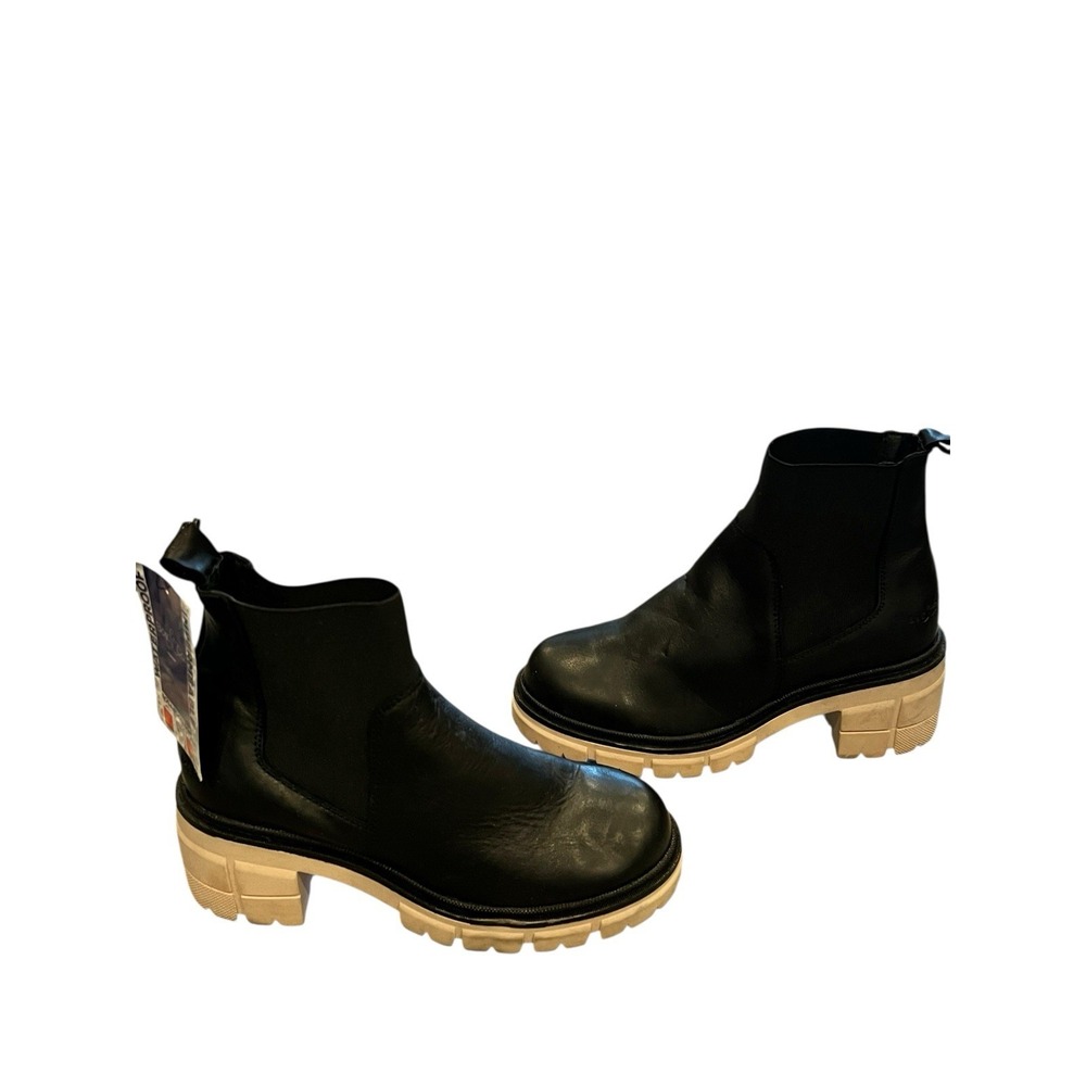 Bos. & Co. Bianc Womens Black Synthetic Slip On Ankle &‎ Booties Boots 36 Size 6
